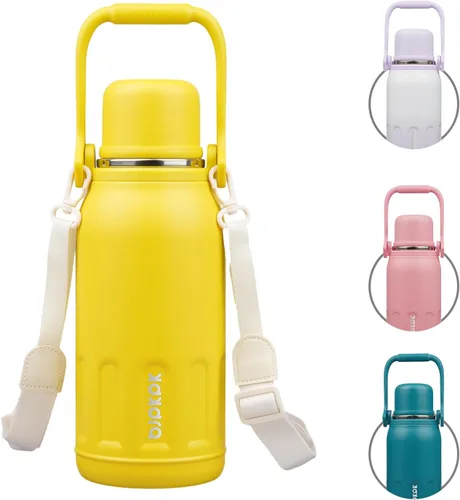 Vista 30 de BJPKPK - Botellas de agua termoaisladas de 27 onzas con tapa y asa de transporte, botellas de agua de acero inoxidable libres de BPA para la Verde