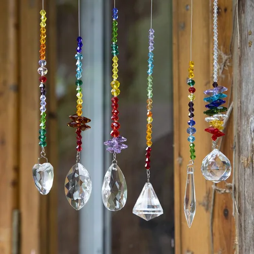 Vista 4 de 6 piezas de coloridos colgantes de prisma de cristal para ventana Transparente 1*