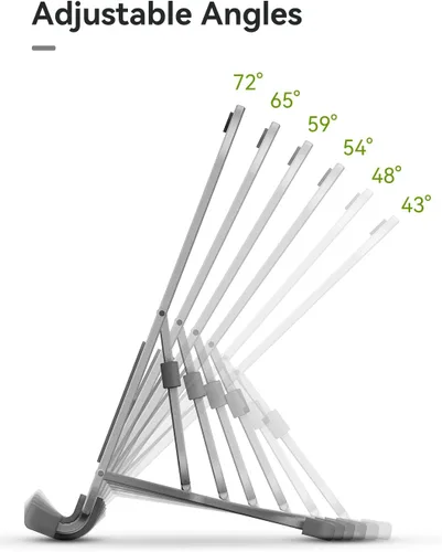 Vista 3 de Parblo Soporte para tablet PR114, soporta hasta 11 pulgadas, 6 ángulos ajustables, plegable y fácil de transportar