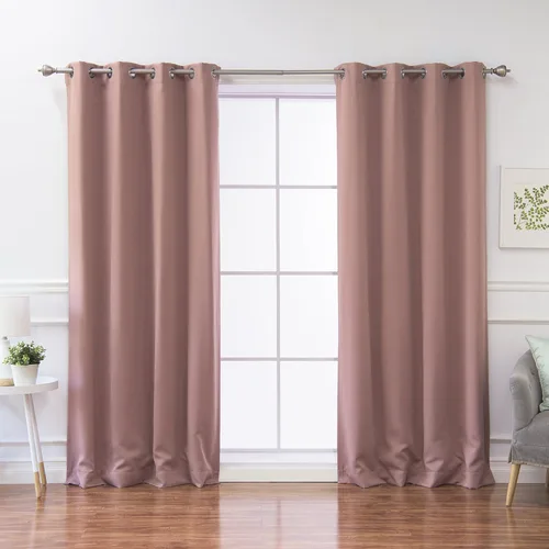 Vista 29 de Best Home Fashion Cortinas opacas con aislamiento térmico, ojales de acero inoxidable y níquel, color rosa bebé, 52 pulgadas de ancho x 63 pulgadas
