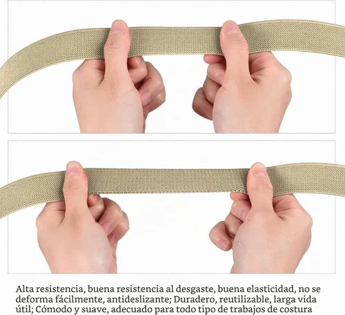 Vista 3 de MECCANIXITY Banda elástica ancha de sarga de doble cara de 3 pulgadas, plana de 2 yardas, banda elástica tejida de punto, correa elástica pesada