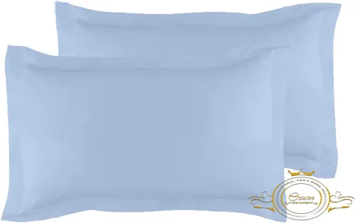 Vista 27 de Crown Collection Juego de 2 fundas de almohada estándar de 20 x 26 pulgadas, hipoalergénicas de 600 hilos, 100% algodón egipcio, fundas de almohada