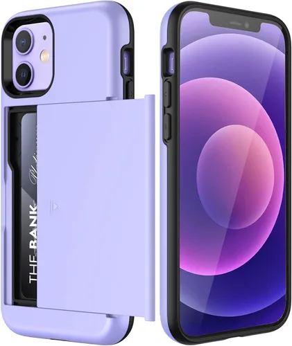 Vista 8 de JETech Funda tipo cartera para iPhone 12/12 Pro de 6.1 pulgadas con tarjetero, cubierta protectora a prueba de golpes de doble capa, ranura oculta