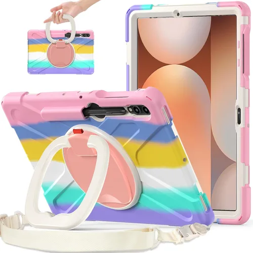 Vista 58 de 360 Rotation Case for Galaxy Tab ActivePro/Tab Active4 Pro/Active 5 Pro 10.1" Sturdy Cover Rotate Ring Stand Shoulder Carrying Strap Hand Strap
