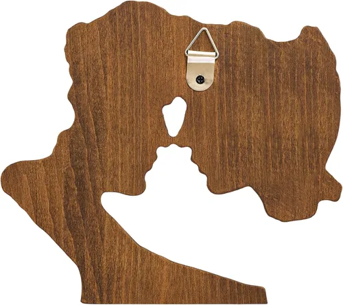 Vista 2 de BGCOPPER Estatua de madera para pareja, esculturas abstractas de pareja para decoración del hogar, regalo de mujer para aniversario, boda