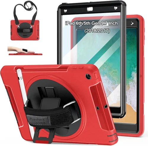 Vista 13 de Funda para iPad de 6ª/5ª generación de 9.7 pulgadas: Funda de TPU para iPad 9.7 (2018/2017) y iPad Air 2 de 9.7" con protector de pantalla - Soporte