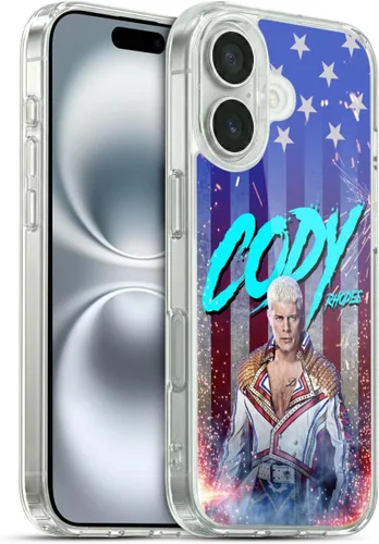 Vista 58 de Head Case Designs Funda de gel suave con licencia oficial de la WWE American Nightmare Flag Cody Rhodes Graphics compatible con Apple iPhone 7