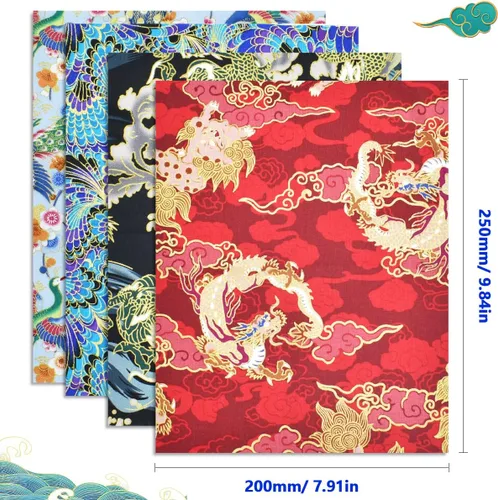 Vista 2 de Paquete de 30 piezas de tela de algodón – 8 x 10 pulgadas, tela de envoltura de estilo japonés para manualidades, costura de retazos y manualidades