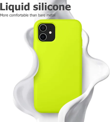 Vista 4 de JELE Funda a prueba de golpes diseñada para iPhone 11, funda de teléfono de silicona líquida con [forro de microfibra suave antiarañazos]