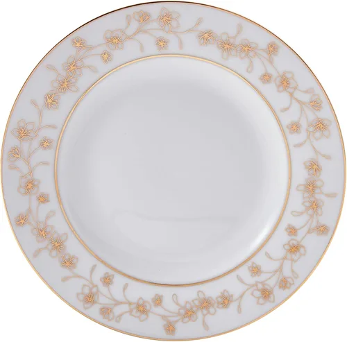 Vista 7 de Mikasa Juego de vajilla floral de 32 piezas, color dorado metálico, servicio para 8, color blanco