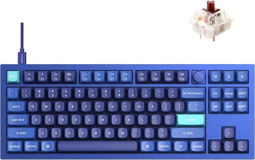 Vista 9 de Keychron Q3 QMK/VIA Teclado mecánico personalizado con cable, diseño sin llave de aluminio completo, macro programable con interruptor marrón