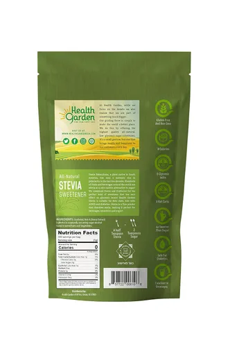 Vista 2 de Health Garden Edulcorante en polvo de stevia - Todo natural - Kosher - Sin gluten y azúcar - Apto para dieta cetogénica (12 onzas)