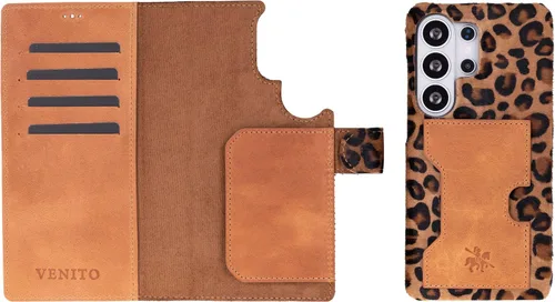 Vista 190 de Venito Florence - Funda de piel compatible con Samsung Galaxy S9, extra segura con bloqueo RFID, cartera desmontable para teléfono (gris decolorado)
