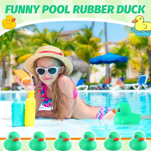 Vista 3 de Honoson Pato de Goma Gigante de 6.89 Pulgadas Pato de Goma Grande Patito Grande Juguete de Baño con Sonido Chirriante para Verano Baby Shower Fiesta