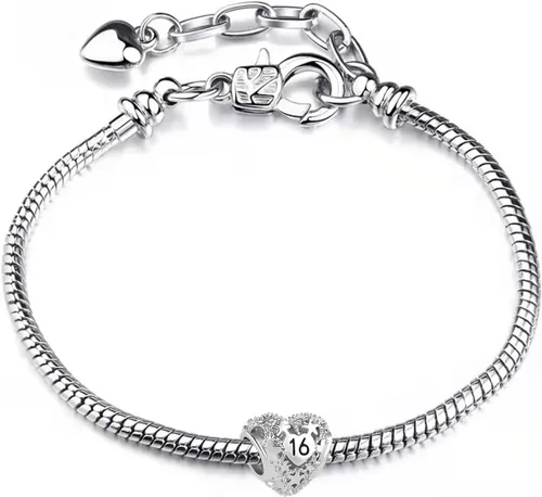 Vista 4 de Abalorio de feliz cumpleaños para adultos 18, 21, 30, 40, 50, 60, compatible con pulseras Pandora