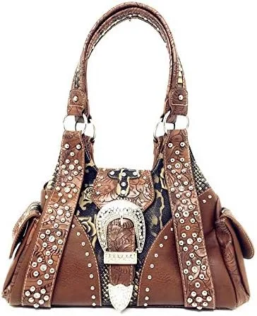Vista 2 de Texas West Premium - Cartera para mujer con hebilla de diamantes de imitación en 6
