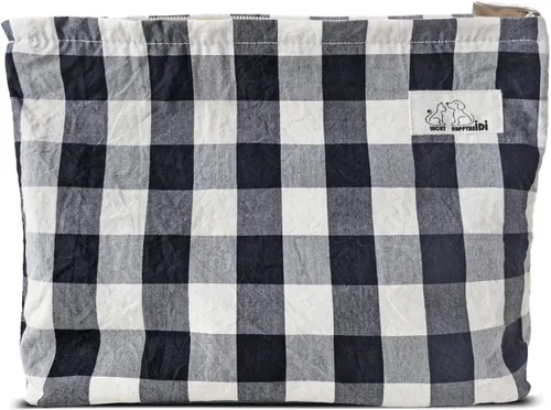 Vista 22 de HAPPYHEIDI Bolsa de maquillaje grande bolsa de cosméticos de viaje, bordado Teabreak Negro Floral