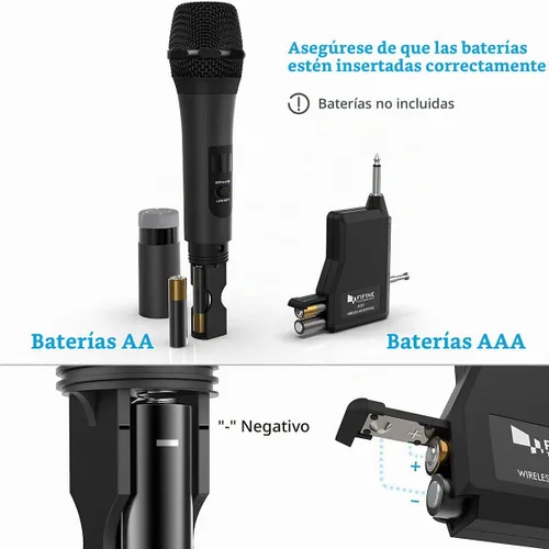 Vista 3 de Micrófono Inalámbrico, Micrófono Dinámico de Mano Sistema de Micrófono Inalámbrico para Noches de Karaoke y Fiestas en Casa para Divertirse Sobre