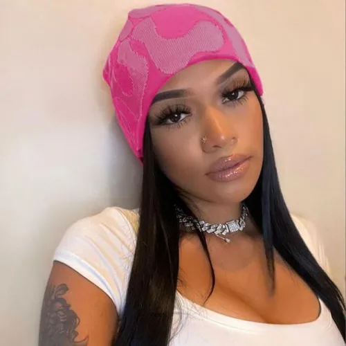 Vista 6 de HYPEHOME Y2k Beanie - Gorro de punto de invierno para mujer, gorro de calavera para hombre