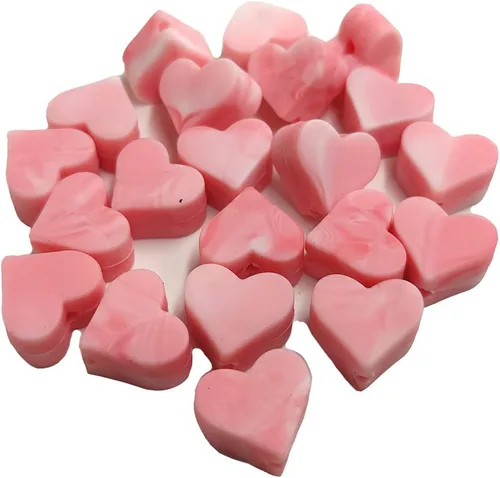 Vista 5 de 100 cuentas de perlas de silicona con forma de corazón para bolígrafo, accesorio de bolígrafo de 0.555 pulgadas, mini cuentas de corazón de silicona