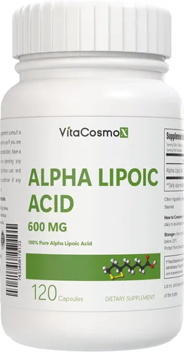 Vista 8 de Suplemento de ácido alfa lipoico, 600 mg por porción, 240 cápsulas vegetarianas 100% vegetarianas, sin OMG y sin gluten