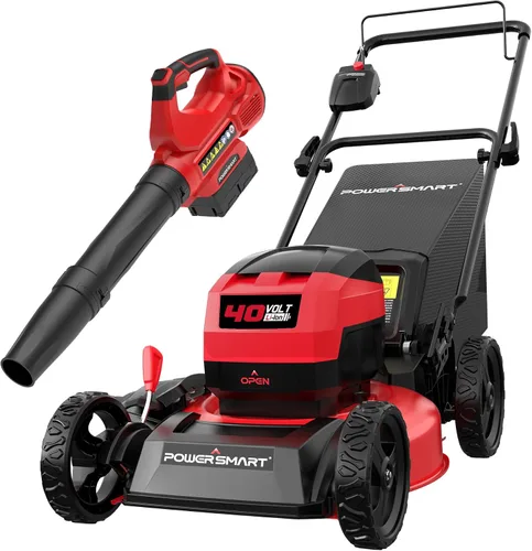 Vista 10 de PowerSmart - Cortacésped eléctrico con cable de 14 pulgadas, 12.5 amperios, altura de mango ajustable, 6 alturas de corte, bolsa de colección de 10