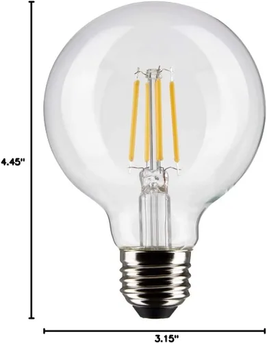 Vista 9 de Satco 6Pk 4.5w G25 Globo Filamento LED 2700K Base Mediana Regulable - 40W Equiv