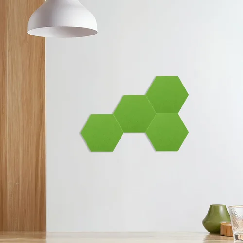 Vista 2 de MAGICLULU Paquete de 12 azulejos de pared de fieltro hexagonales, paneles acústicos para el hogar, oficina, aula