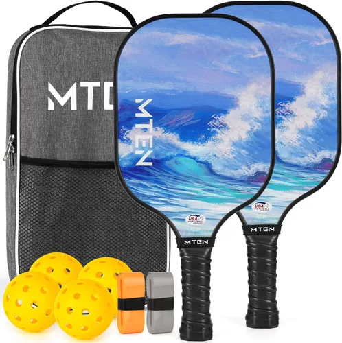Vista 37 de Pickleball Paddles Set of 2 or 4, or Single Paddle – USAPA Approved Fiberglass Surface Pickleball Rackets Set for Men & Women
