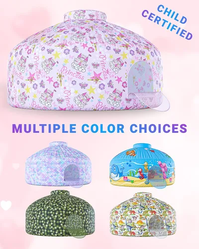 Vista 6 de Skywin Fairy Fort - Carpa de Aire para Niños con Puerta (77" x 50") Se Arma en 30 Segundos, Carpas para Niños Pequeños de Interior para Juego Fuerte