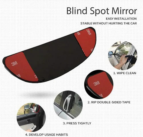 Vista 4 de 2 unids/set de espejo auxiliar para automóvil, espejo retrovisor universal de gran angular para automóvil, espejos auxiliares de punto ciego