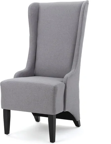 Vista 4 de Christopher Knight Home Silla de comedor de tela Callie, color gris claro