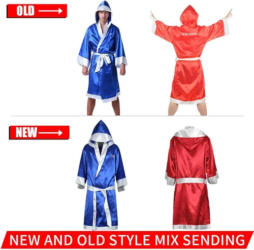 Vista 5 de Wesing - Bata de boxeo con capucha para hombres y mujeres, de satén