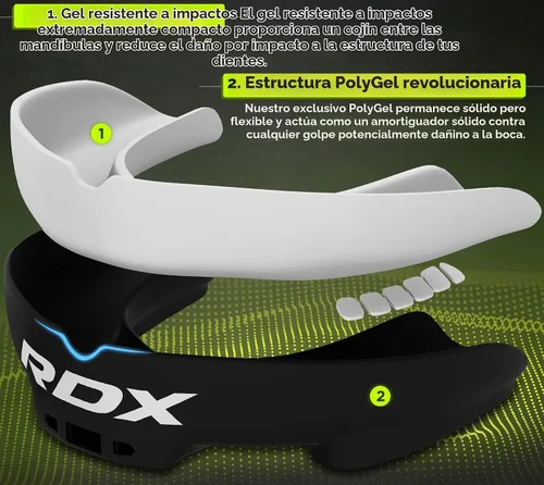 Vista 3 de RDX Protector Bucal para Boxeo MMA Kickboxing Muay Thai Judo Karate - Protector de Mandíbula con Funda de Almacenamiento para Adultos, Artes Blanco