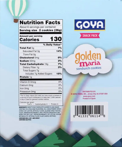 Vista 3 de Goya Foods Golden Maria - Galletas sándwich de 5.10 onzas (paquete de 8)