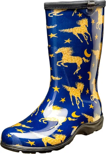 Vista 18 de Sloggers Waterproof Garden Rain Boots for Women - Cute MidCalf Boots Negro