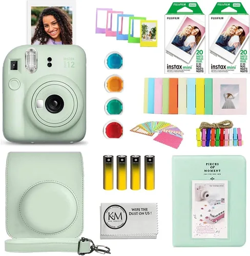Vista 11 de FUJIFILM Instax Mini 12 - Cámara de película instantánea Color rosa floreciente, paquete que incluye película instantánea Instax Mini 40 Blossom
