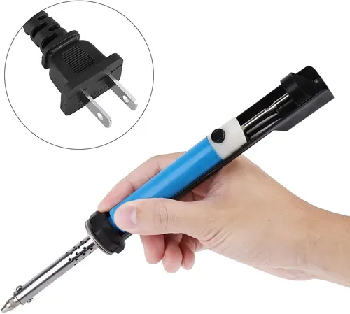 Vista 6 de Fdit 30W 2 en 1 Función Soldador Eléctrico Succión Estaño Desoldar Herramienta de Soldadura Pluma de Hierro Herramienta de Reparación de Soldadura