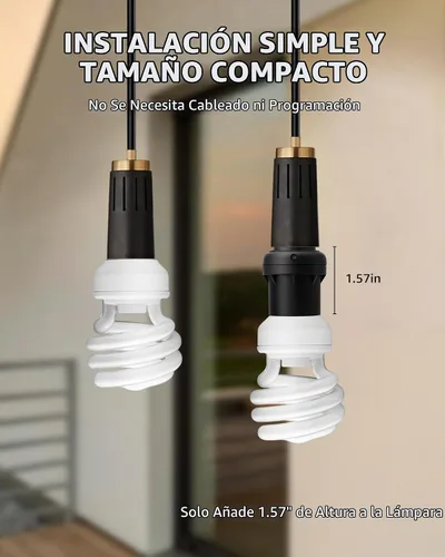 Vista 4 de DEWENWILS Portalámparas con Sensor de Luz, Portalámparas con Sensor de Anochecer a Amanecer E26 E27, Portalámparas para Luminarias, Compatible