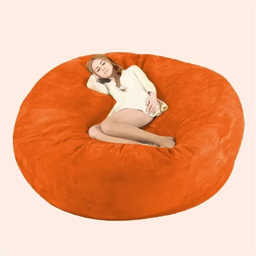 Vista 14 de Funda para silla puff (sin relleno), lujosa silla gigante de 6/7/8 pies para organizar juguetes de felpa o espuma viscoelástica