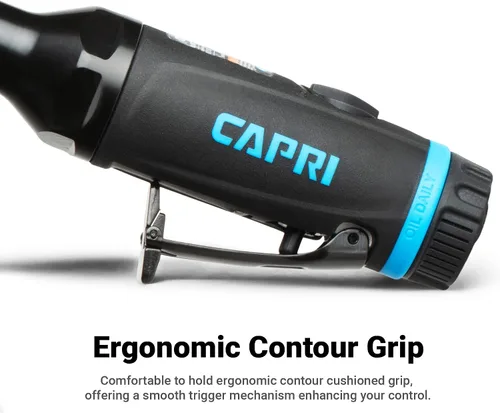 Vista 4 de Capri Tools Molinillo de troquel recto Air de 1/4 pulg. 1 HP, cuello extra largo de 5.5 pulgadas