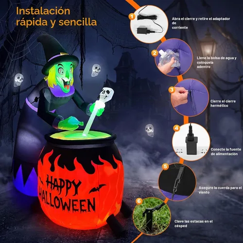 Vista 8 de Luxspire Inflables inflables de Halloween para exteriores de 8 pies Multicolor