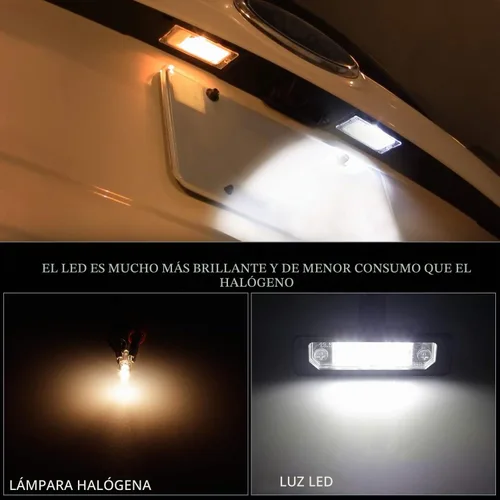 Vista 3 de Lámparas LED para placa de matrícula compatibles con Ford Flex 2009 a 2019, Focus 2008 a 2011, Fusion 2006 a 2012, 6000K Blanco - Paquete de 2