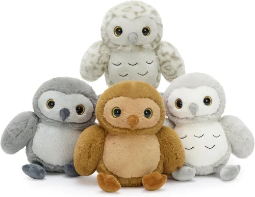 Vista 8 de MorisMos Juego de 2 peluches para perros, juego de juguetes de peluche para cachorros de 11.8 pulgadas, peluches suaves de perro gris y amarillo