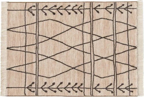 Vista 12 de nuLOOM Chenoa - Alfombra tribal a rayas con borlas, 4 x 6, marfil