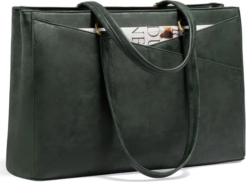 Vista 14 de LOVEVOOK Bolsa para Laptop para Mujeres, Bolsa de Mano para Laptop de 15.6 Pulgadas para Mujeres, Bolsas de Mano de Trabajo de Cuero Vintage