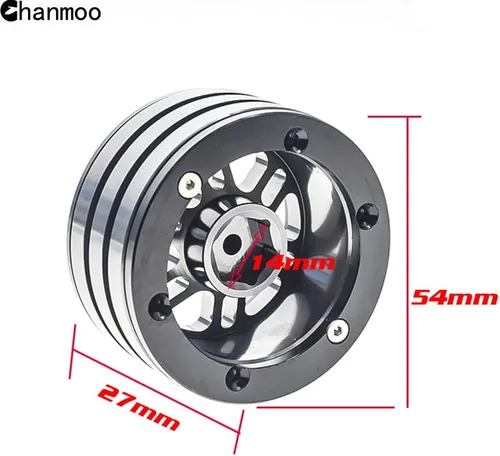 Vista 3 de Llantas de metal Beadlock de 1.9 y neumáticos de oruga hexagonal de 4.724 in con insertos de espuma para 1:10 RC Crawler Axial SCX10 III TRX4 Redcat
