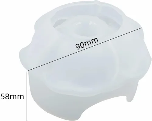 Vista 2 de Molde de soporte de anillo de resina, 2 moldes de silicona con forma de rosa para resina, moldes de silicona para almacenamiento de joyas