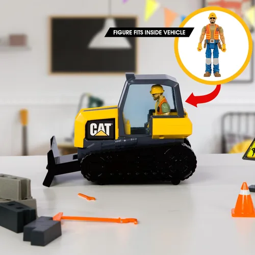 Vista 5 de Cat Workforce Bulldozer - Juego de acción de 23 piezas de construcción con figura articulada de 4 pulgadas, compuesto y moldes que no se secan