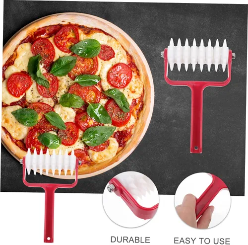 Vista 5 de BESTOYARD Rodillo de masa de pizza 7.87 x 4.72 x 1.96 pulgadas, dispositivo de cocina con perforador uniforme para preparación uniforme de corteza